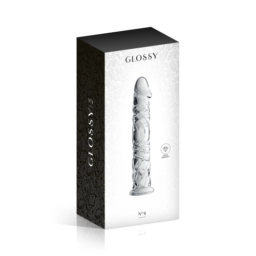 Glass dildo with relief Glossy #4 transparent [2]
