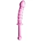 Glass dildo with embossed Glossy #16 pink