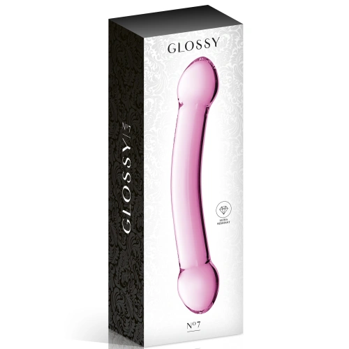 Double glass dildo Glossy 7 pink 19 cm. [1]