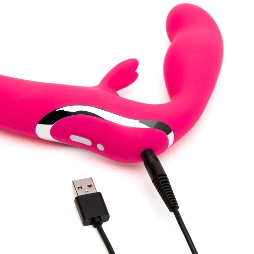 Happy Rabbit rechargeable silicone 2 in 1 strap-on with rabbit vibrator [2]