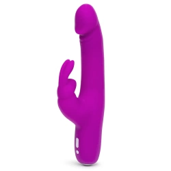 Rechargeable G-spot rabbit vibrator made of silicone Happy Rabbit Realistic slim purple