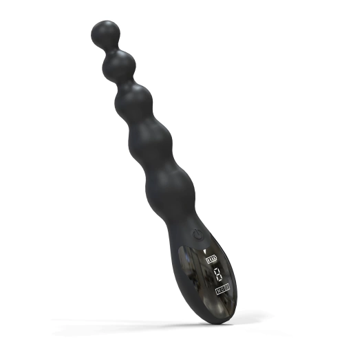 Nina - Rechargeable Silicone Anal Beads with LED Display Beaded Anal Gear Black [1]