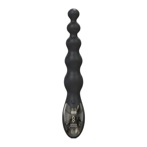 Nina - Rechargeable Silicone Anal Beads with LED Display Beaded Anal Gear Black [2]