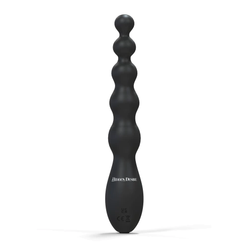 Nina - Rechargeable Silicone Anal Beads with LED Display Beaded Anal Gear Black [3]