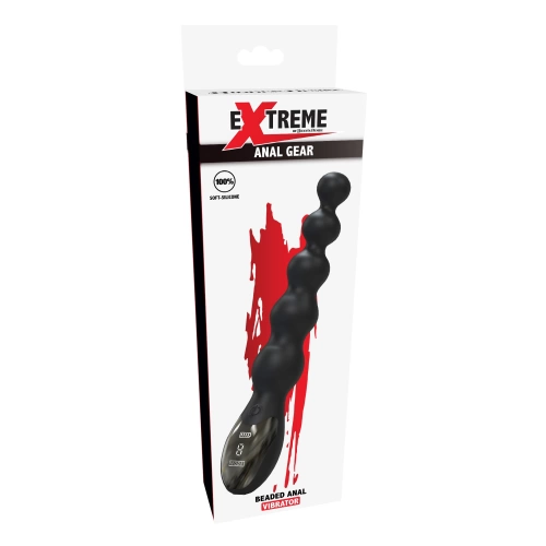 Nina - Rechargeable Silicone Anal Beads with LED Display Beaded Anal Gear Black [7]