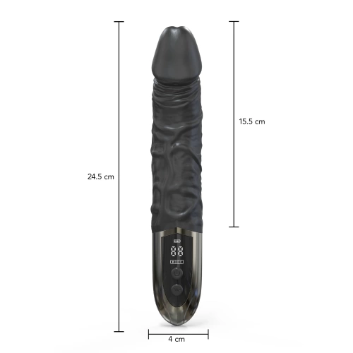 Nina - Rechargeable silicone realistic vibrator with display Anal Power black [5]