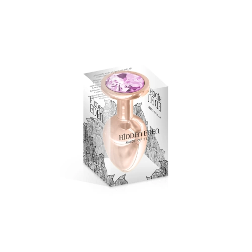 Metal butt plug jewel rose gold with crystal Pink Angel M [1]