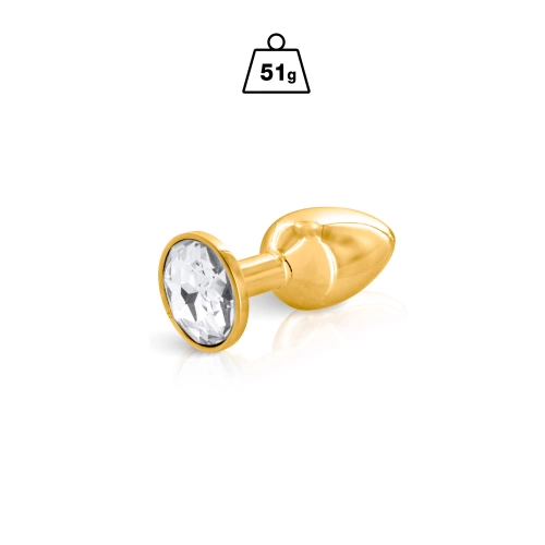 Anal jewel in gold with clear crystal Angel S Anal jewel in gold with clear crystal Angel S