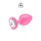 Pink Hidden Eden Medium Size Silicone Butt Plug with Crystal