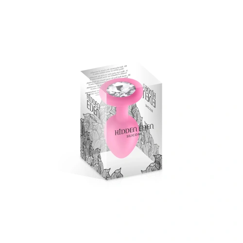 Pink Silicone Butt Plug for Beginners Hidden Eden with Crystal [1]