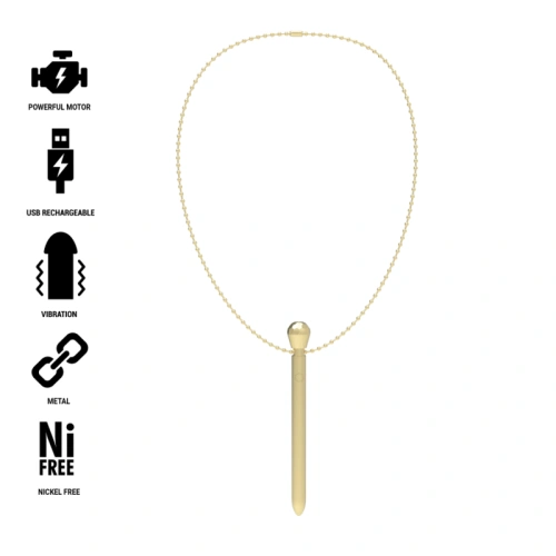 Dilyana- Rechargeable metal stimulator jewelry with a chain Ibiza Clit Pocket gold [3]