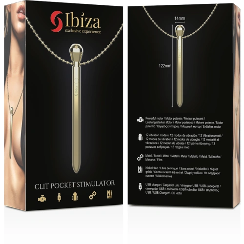 Dilyana- Rechargeable metal stimulator jewelry with a chain Ibiza Clit Pocket gold [6]