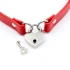 Eco leather choker with metal padlock heart with Cinderella red key [1]