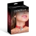 Eco leather choker with metal padlock heart with Cinderella red key [2]