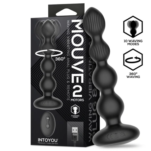 Rechargeable silicone anal rosary with vibration and rotation, with Mouve remote control [5]