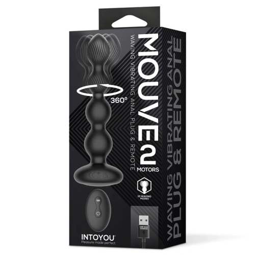 Rechargeable silicone anal rosary with vibration and rotation, with Mouve remote control [6]