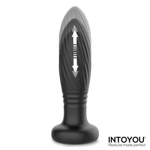 Rechargeable Silicone Vibrating and Thrusting Butt Plug with Remote Control and LED Light Tainy [6]