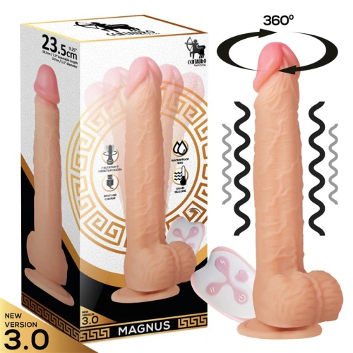 Vibrating realistic dildo with rotation and Magnus remote [8]