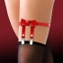Adjustable garter-ribbon made of eco leather Cinderella red