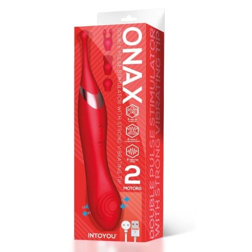 Nina - Rechargeable 2 in 1 Vibrating G-Spot Vibrator and Stimulator with Attachments Onax Red [9]