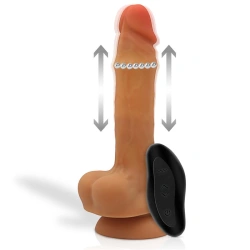 Realistic vibrator with movable balls and remote control Adriano