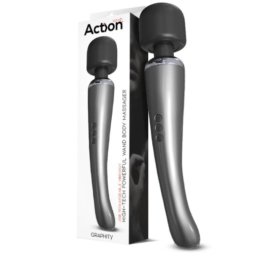 Nina - Powerful rechargeable Action Graphity Wand massager pearl gray [6]