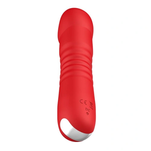 Rechargeable silicone thrusting vibrator Unihorn Marygold red [5]