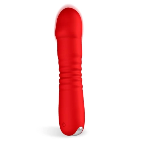 Rechargeable silicone thrusting vibrator Unihorn Marygold red