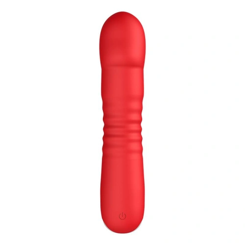 Rechargeable silicone thrusting vibrator Unihorn Marygold red [6]
