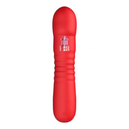 Rechargeable silicone thrusting vibrator Unihorn Marygold red [8]