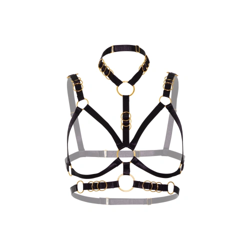 Kinky Diva Open Cup Bra Deluxe Choker Harness [3]