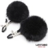 Dilyana- Fur Ball Clamps with fluffy black balls Dilyana- Fur Ball Clamps with fluffy black balls