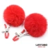 Color* Dilyana- Fur Ball Clamps with fluffy red balls