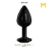 Metal Butt Plug with crystal Blackgem black M [2]