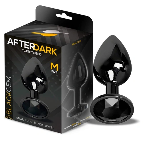 Metal Butt Plug with crystal Blackgem black M [3]