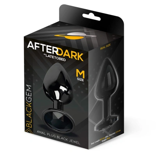 Metal Butt Plug with crystal Blackgem black M [4]