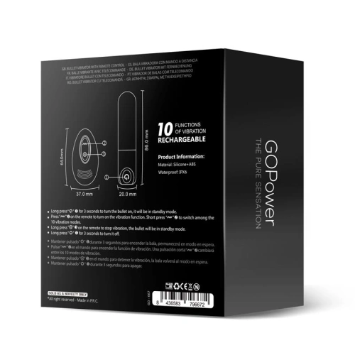 Asha Rechargeable Bullet Vibrator with Remote Control [7]