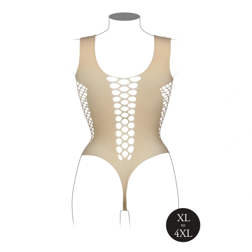 Dilyana Sexy Mesh Bodysuit Le Desir 019 Beige QS [3]