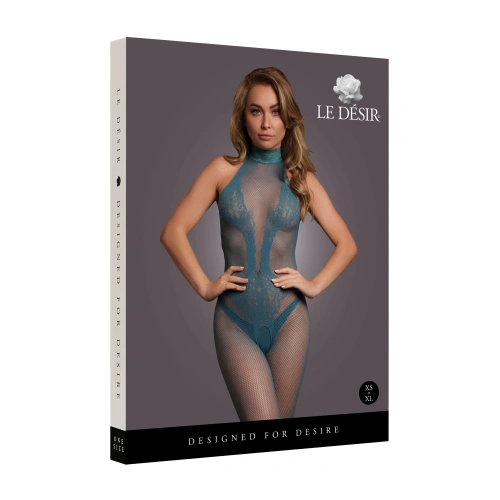 Dilyana Le Desir Crotchless Erotic One Piece Mesh Bodysuit 026 Blue [12]