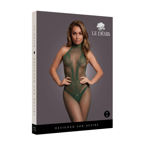 Dilyana- Le Desir 026 green open bottom mesh bodysuit [12]