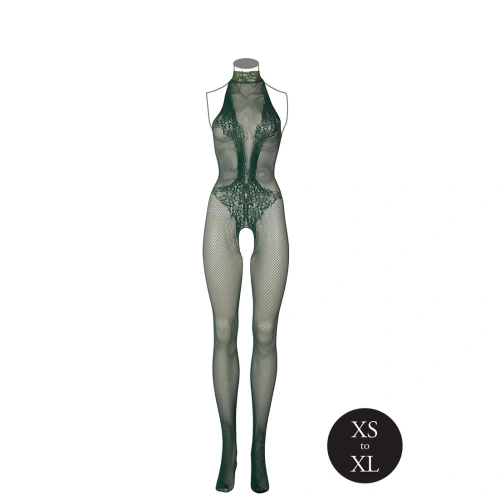 Dilyana- Le Desir 026 green open bottom mesh bodysuit [2]