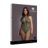 Color* Dilyana- Le Desir 026 QS Green Open Bottom Mesh One Piece Bodysuit [6]