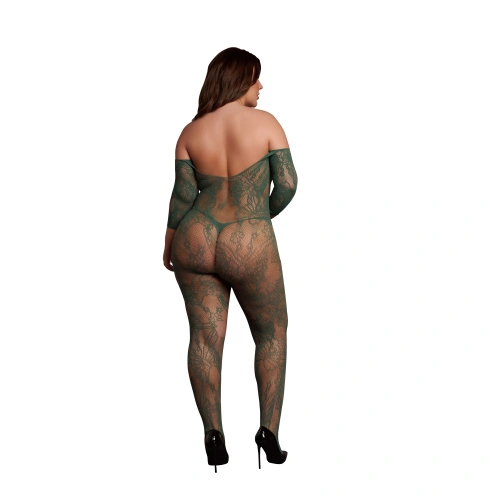 Dilyana Sexy off the shoulder Crotchless bodysuit Le Desir 033 green QS [1]
