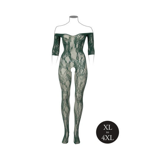 Dilyana Sexy off the shoulder Crotchless bodysuit Le Desir 033 green QS [2]