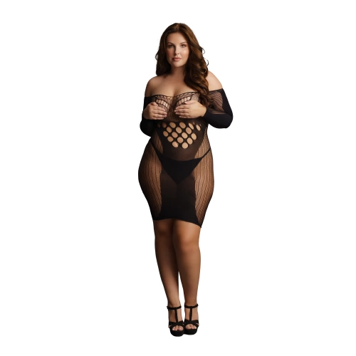 Dilyana Le Desir 017 QS Long Sleeve Elegant Mesh Dress