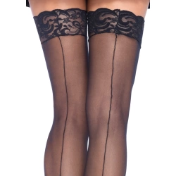 Leg Avenue Seductive Black Garter Stockings With Edge