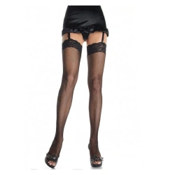 Leg Avenue Black Fishnet Garter Stockings