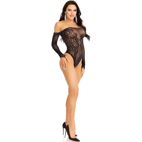 Leg Avenue Crystal Sleeve Bodysuit [4]