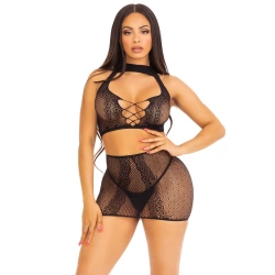 Ju-New-Erotic 2 Piece Set Leg Avenue Crop Top & Mini Skirt