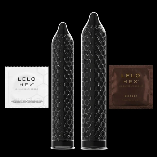 12 pcs. Luxury large condoms lelo hex XL [9]